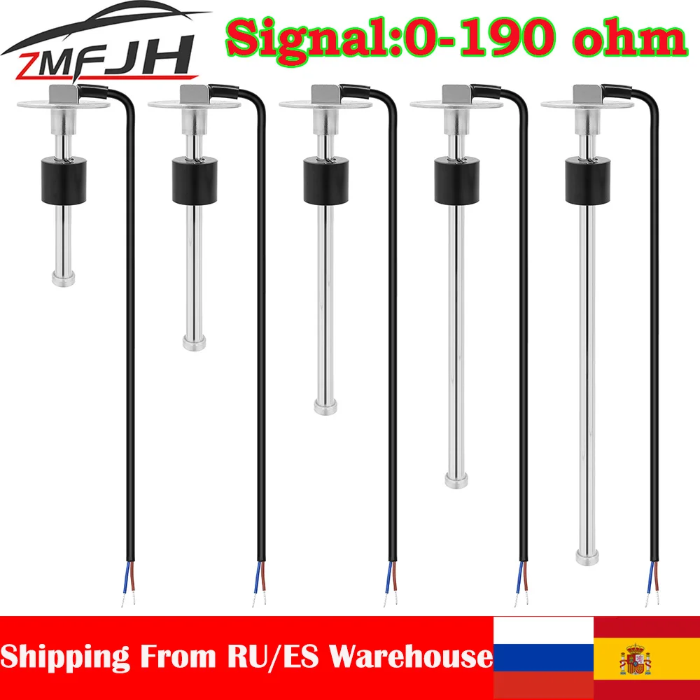 AD 0-190 Ohm Czujnik poziomu paliwa 100MM 125MM 150MM 200MM 300MM 400MM 575MM Pasuje do łodzi morskiej Samochód ciężarowy Zbiornik oleju Hiszpania/RU