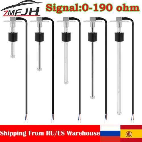 AD 0-190 Ohm Sensor de nivel de combustible 100MM 125MM 150MM 200MM 300MM 400MM 575MM apto para barco marino coche camión aceite tanque líquido España/RU
