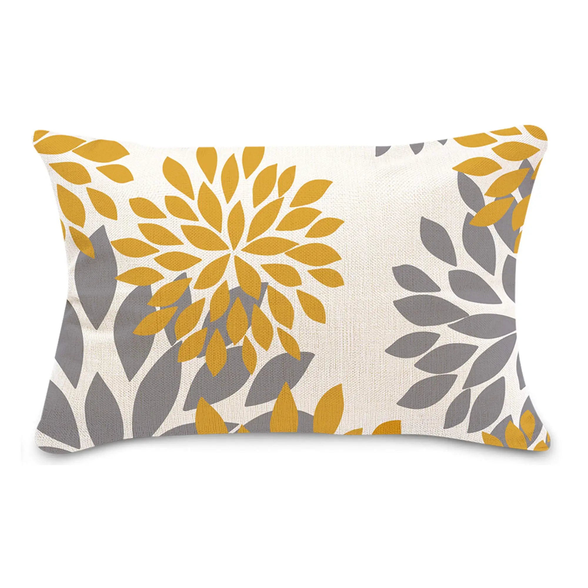 Yellow white geometric linen pillowcase sofa cushion cover home decoration can be customized for you 30x50 40x60