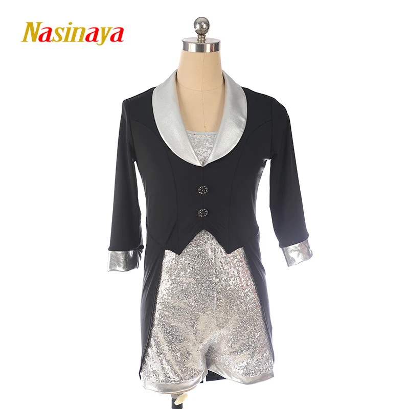 Figure skating performance costume, dance costume, children's adult girl performance, magic suit, tailcoat