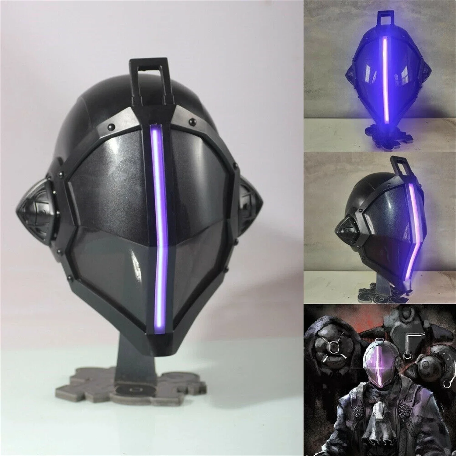 

Made in Abyss Bondrewd Cosplay Touch switch LED light Mask Men Acrylic Helmet Masks Halloween Masquerade Carnival Mask Props