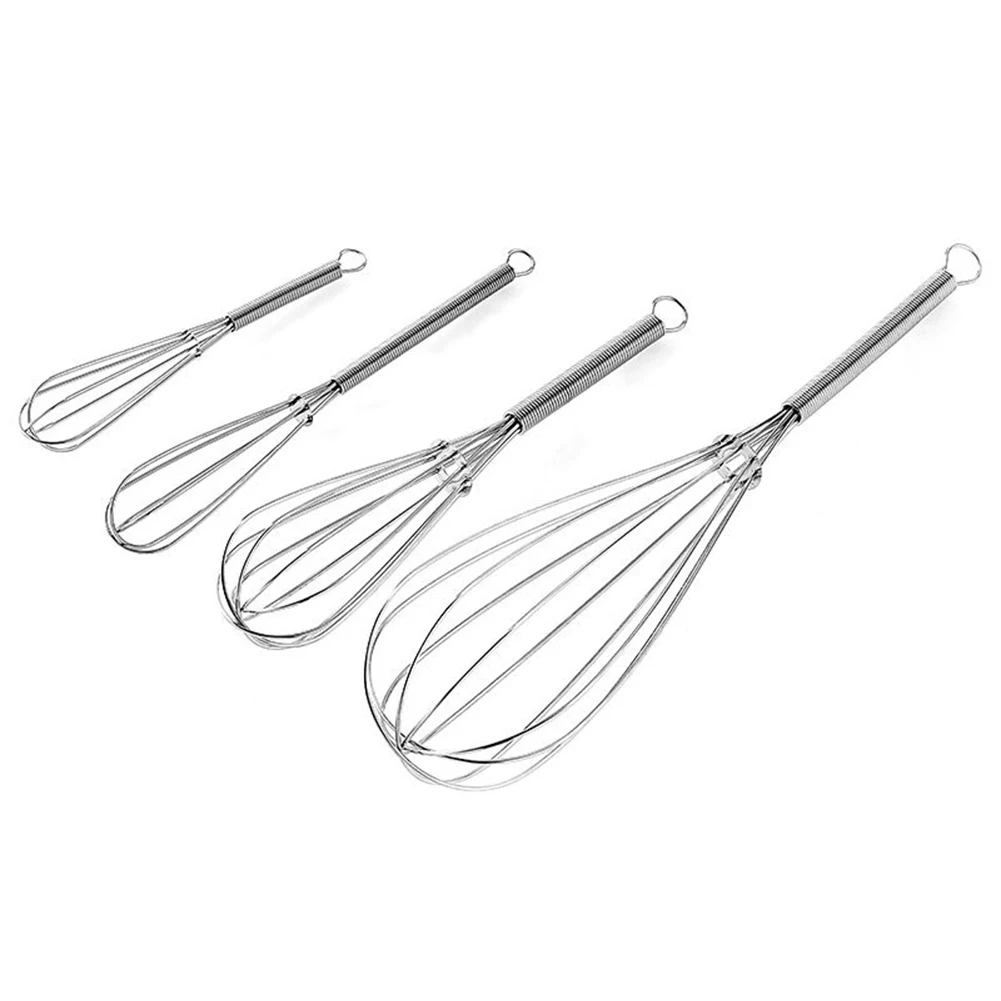 Manual Kitchen Whisk Stainless Steel Metal Whisk Handheld Whisk for Mixing Whisking Beating Stirring