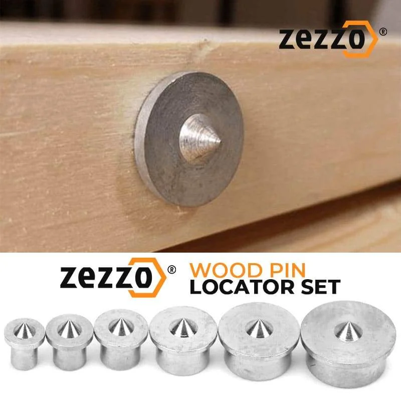 Set di localizzatori perni in legno da 6 pezzi Set di punti centrali multipla da 4 mm-12 mm Set di punte per allineamento giunti per utensili Pennarello per legno