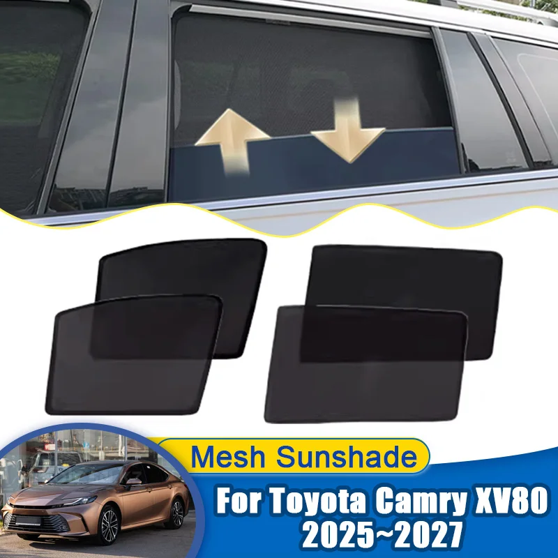 

Для Toyota Camry XV80 2025 2026 2027: Сетчатые солнцезащитные шторки на лобовое стекло, магнитные шторки для конфиденциальности, автомобильные аксессуары