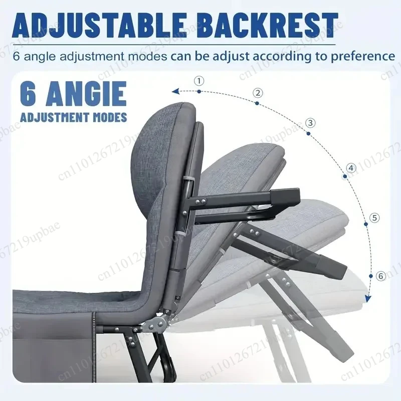 Portable Folding Sleeping Bed Heavy Duty Camping Chair Adjustable Height Mattress Outdoor Travel Home Guest Hiking image 2