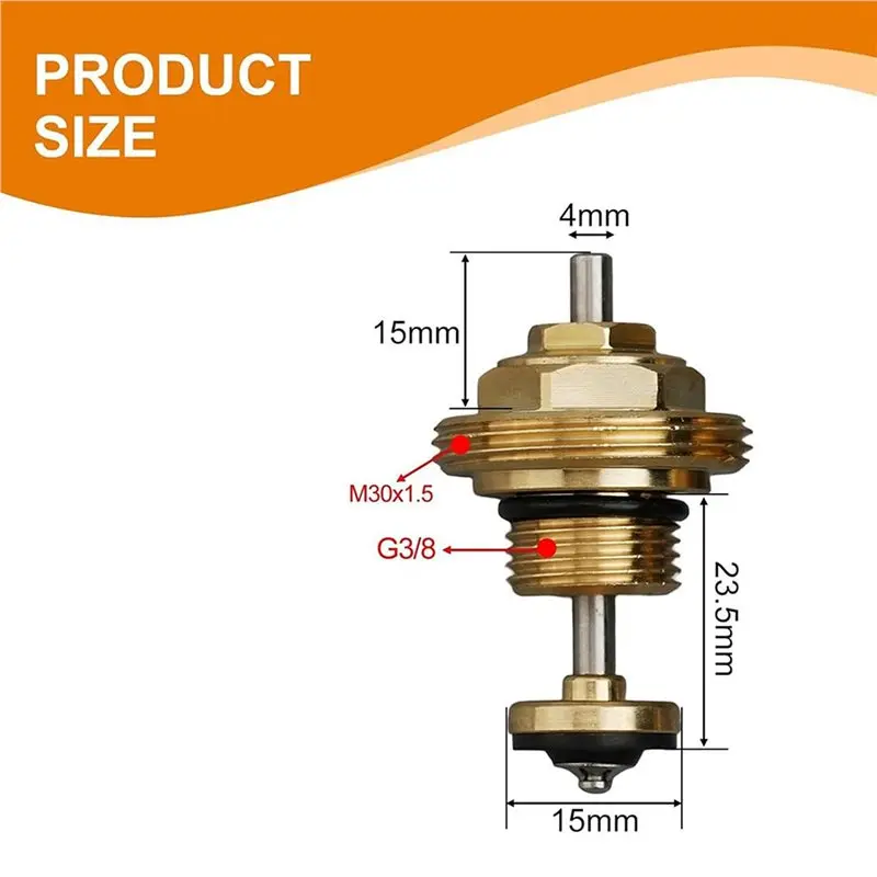 【كفاءة 】12 قطعة 3/8 بوصة صمام دبوس العودة إدراج M30 X 1.5 لموزع التدفئة تحت الأرضية UFH (3/8) #5