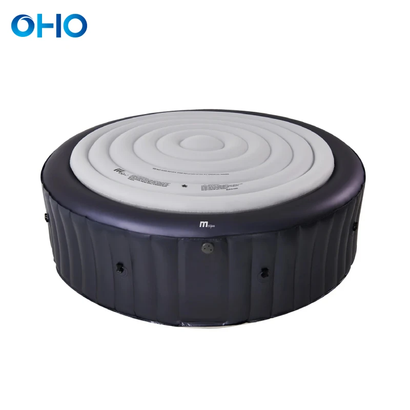 For OHO New Design Hot Tub 4-6 Person Outdoor Inflatable Hot Tub Portable Jet Spa with Light Emitting Diode and Jet