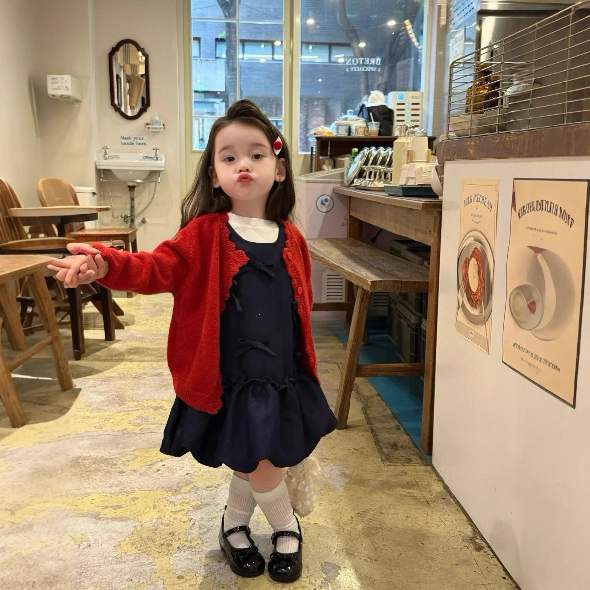 

Korean Children's Clothing Girls' Dress 2025 Autumn New Foreign Fashionable Children's Sweet Denim Vest Skirt Children's Skirt