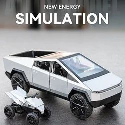 1/32 Cybertruck Pickup Model S Model X Model Y Toy Car Diecast Metal Off Road Collection Pull Back Sound Light Gift Boy