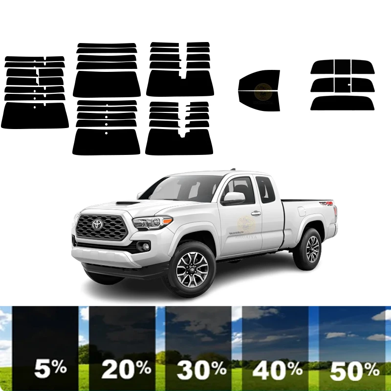 precut Removable Window Tint Film For Car 100% UVR 5%-35%VLT Heat Insulation Carbon ﻿For TOYOTA TACOMA 2 DR PU 2016-2023