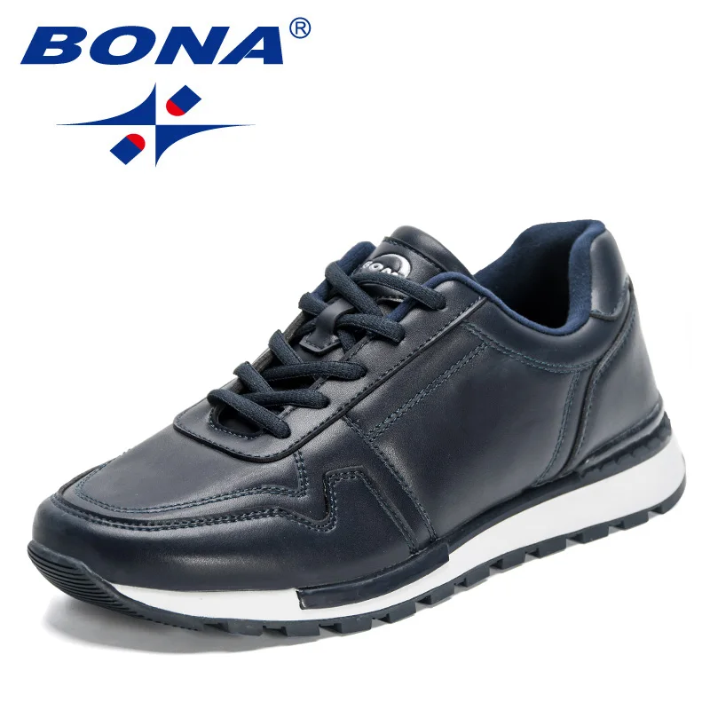 BONA 2023 New Designers Casual Shoes Trendy Sneakers Men Italian Breathable Leisure Shoes Man Non-slip Footwear Vulcanized Shoes