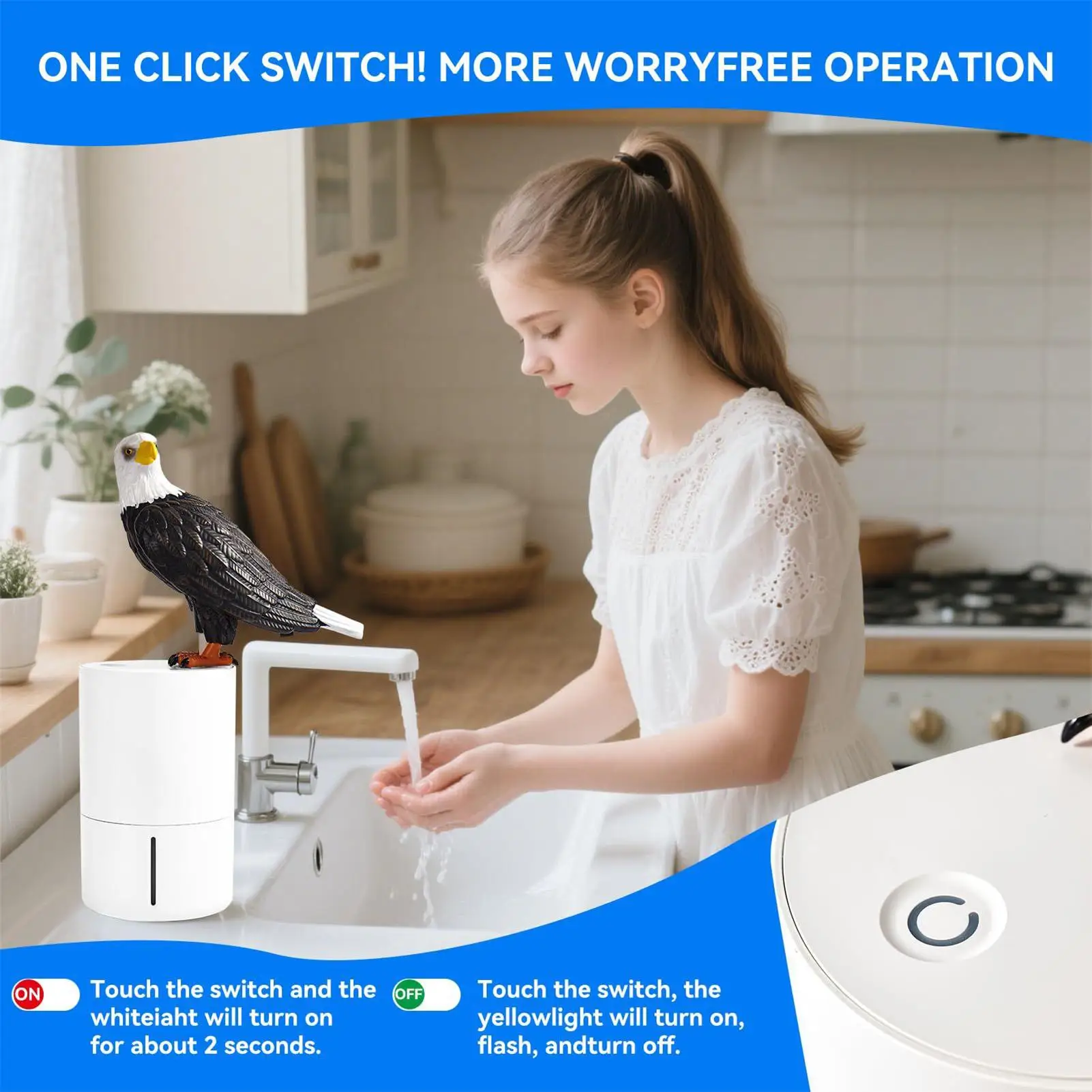 Automatic Soap Dispenser Peace Bird Shape Precise Dispensing Touchless Foam Soap Dispenser For Home Kitchen Bathroom Dormitory