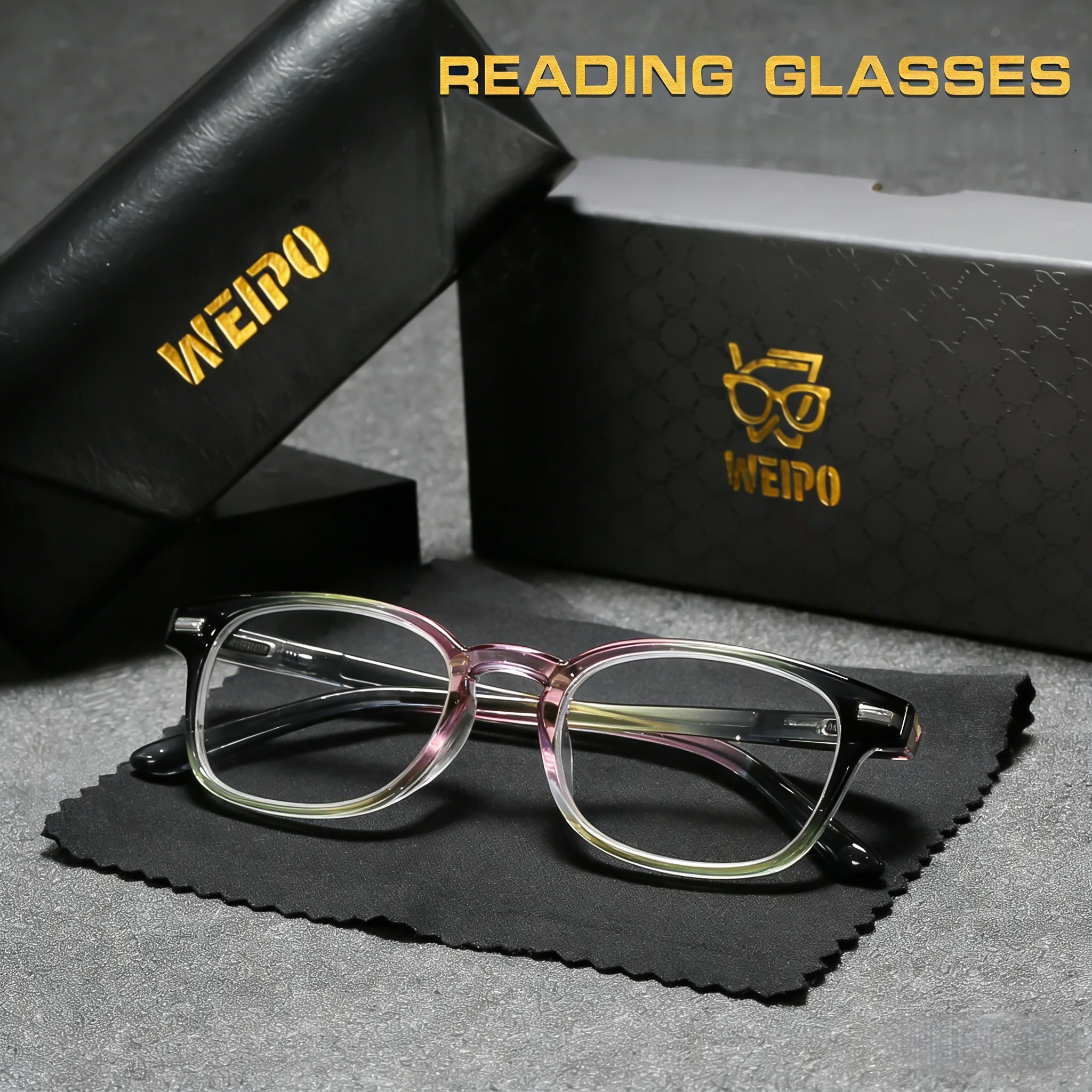 WEIPO Neue Anti-Blaulicht-Lesebrille für Herren, modische mehrfarbige Lesebrille für Damen, Grad +1,0 bis 4,0