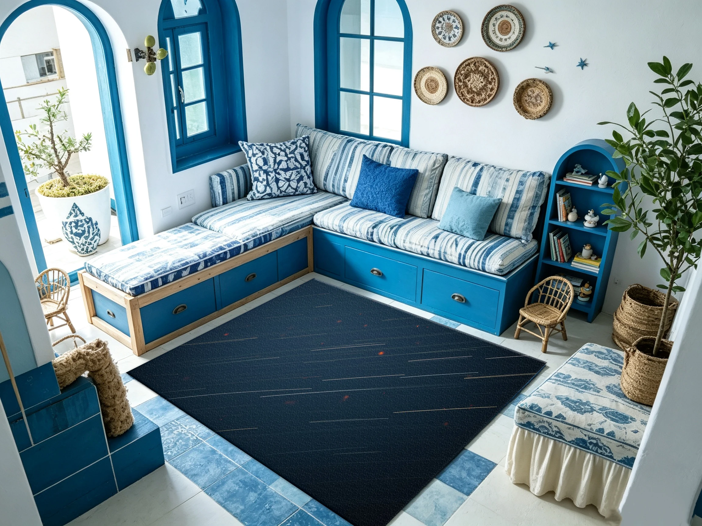 Starry Sky Meteor Night Sky Art Carpet Floor Universe Starry Scene Home Carpet Living Room Bedroom Interior Decoration