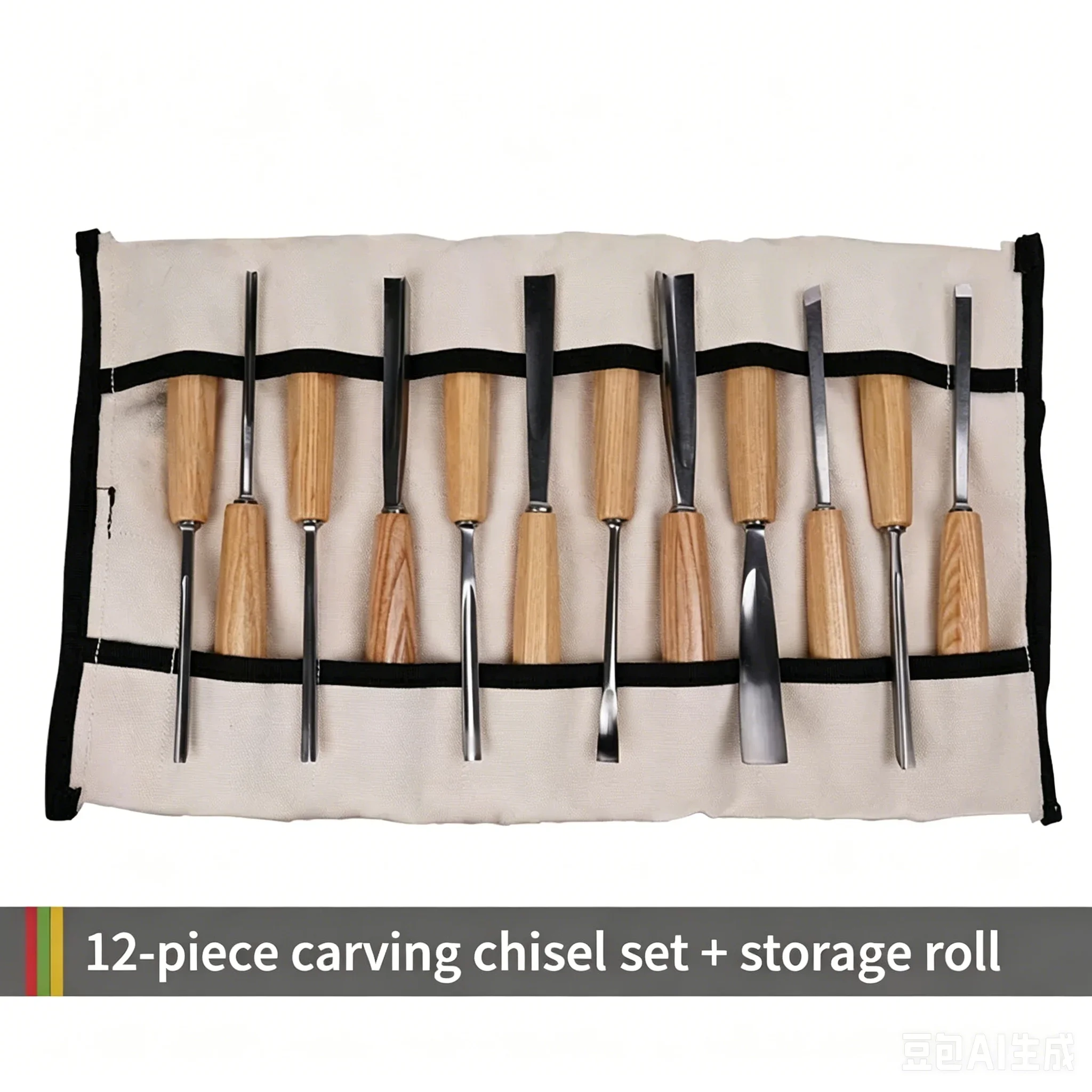 12Pcs Wood Carving Chisel Set, Mirror Finish Woodworking Tools, Round Carving Knives For Spoon & Plate Making, Hand DIY Craft To