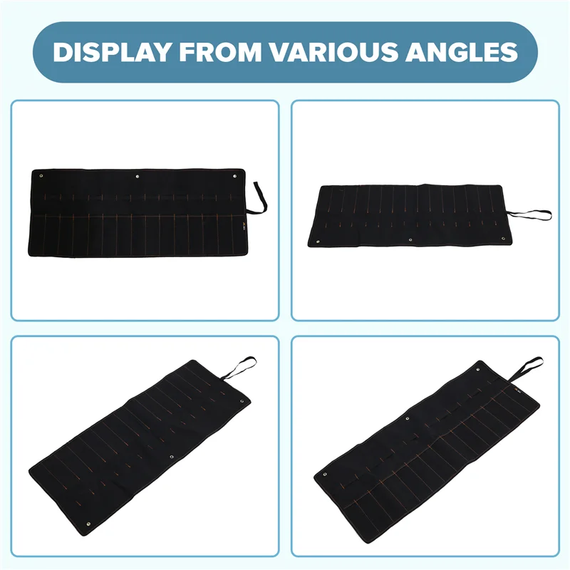

ABUG-Chisel Hanging Bag Canvas Pocket Tool Roll Holder Wrench Pouch 15 Pockets For Knife Hammers Gouges Carpenter