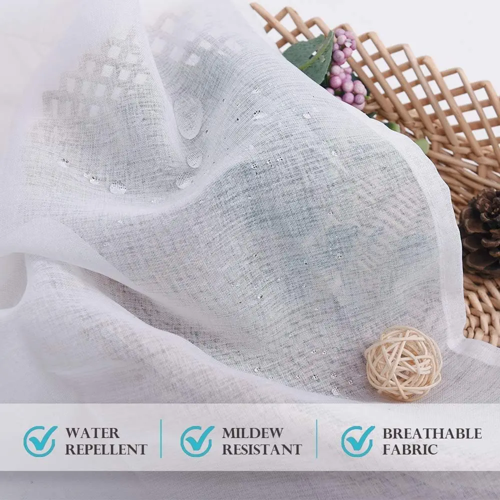 2/4PCS ผ้าม่านกลางแจ้ง,กันน้ํา,Light,Semi-Sheer,Grommet Top สําหรับลาน,ระเบียง,สระว่ายน้ํา,ระเบียง