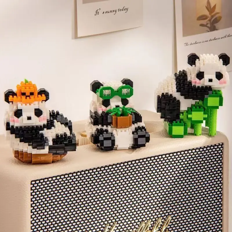 Creatieve Diy Assemable Dier Schattige Mini Chinese Stijl Dier Panda Bouwsteen Educatief Jongen Speelgoed Voor Kinderen Model Bakstenen