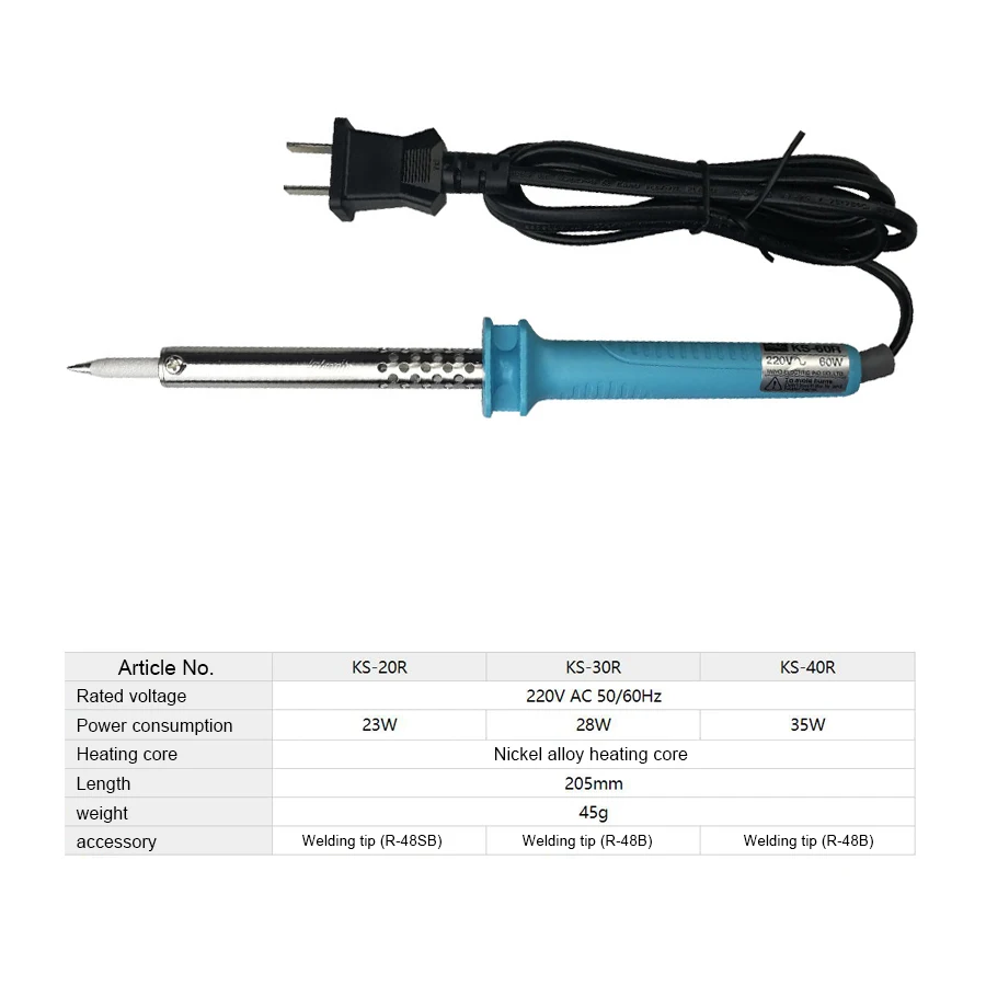 Imagem -02 - Japão Goot Ferro de Solda Elétrico Pontas de Solda Aquecedor de Cerâmica Ferramentas de Reparo Elétrico Série ks 30w 40w 60w 80w 100w
