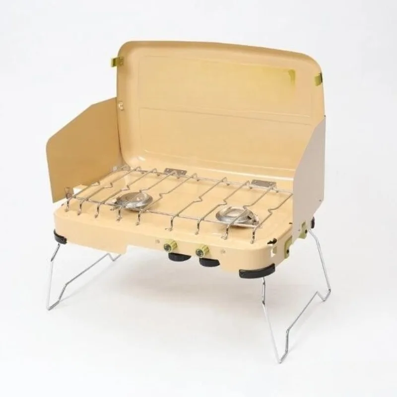 Camping Double Head Windproof Portable Cassette Stove Household Barbecue Cooking Stove Camping Equipment