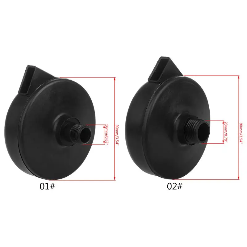 16/20mm Nhựa đen Ống xả có ren Bộ giảm tiếng ồn Bộ lọc không khí Bộ giảm thanh Co