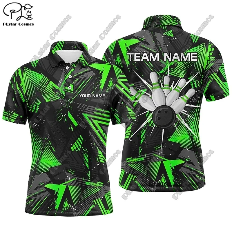 New personalized bowling team shirt 3D printed bowling pattern POLO shirt T-shirt unisex gift casual team  sports series  X-12