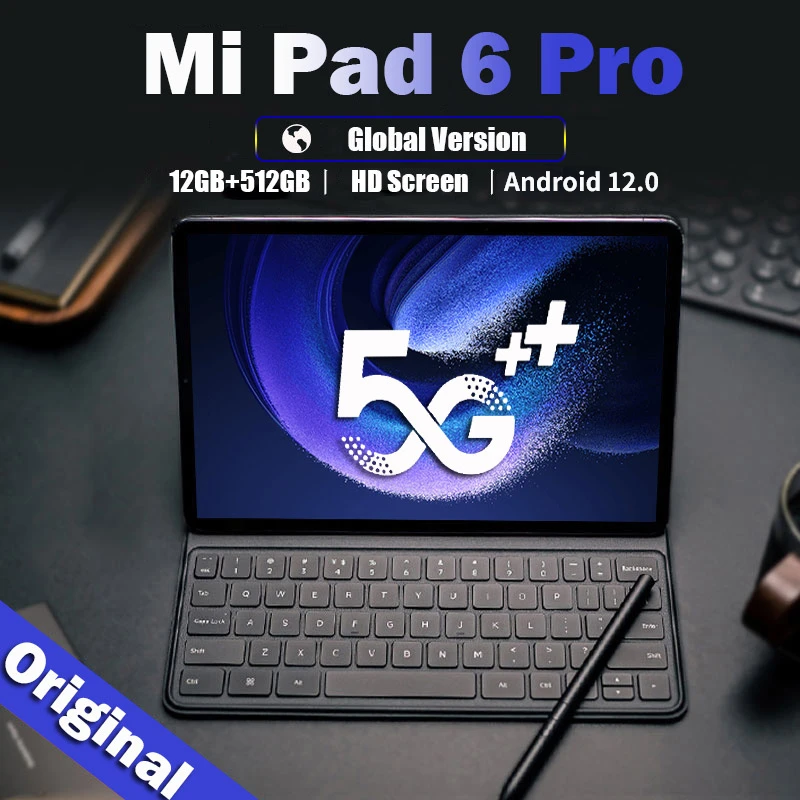 Tablette Global Version Tab 6 Pro, Android 12.0, Tablette PC, 10.1 ", 12 Go + 512 Go, Google Play, 4G, 5G, Touriste, SIM