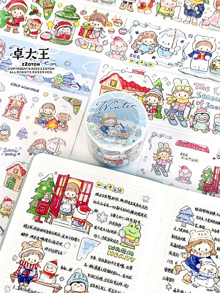 ZZOTON New Winter Small Things pet washi Tape Season Sticker Collage