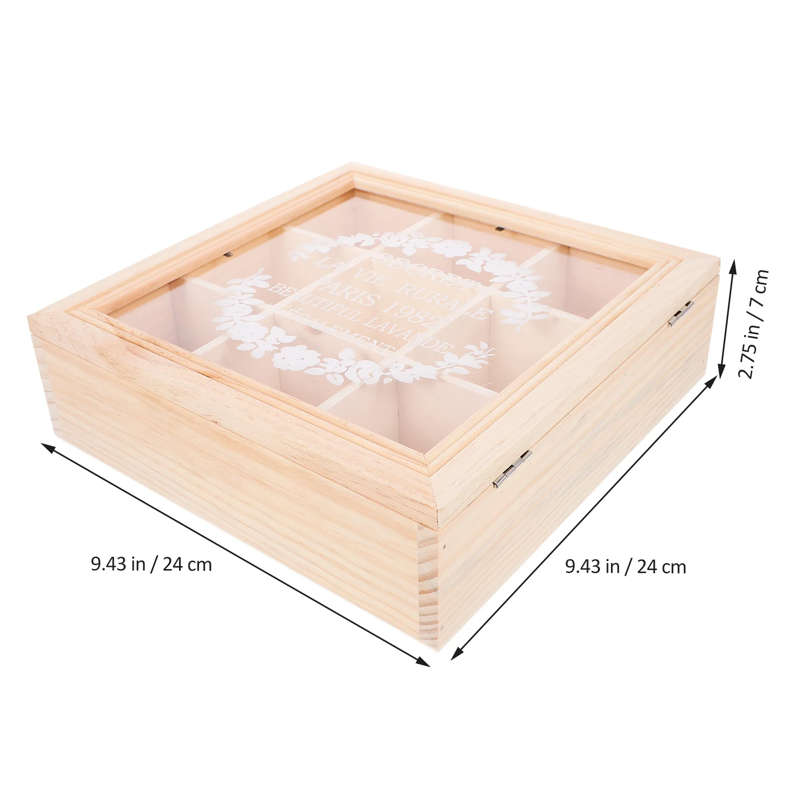 

Wooden Jewelry Storage Box 9-Grid Jewelry Display Case Desktop Organizer for Rings Necklaces Earrings Watches Bracelets