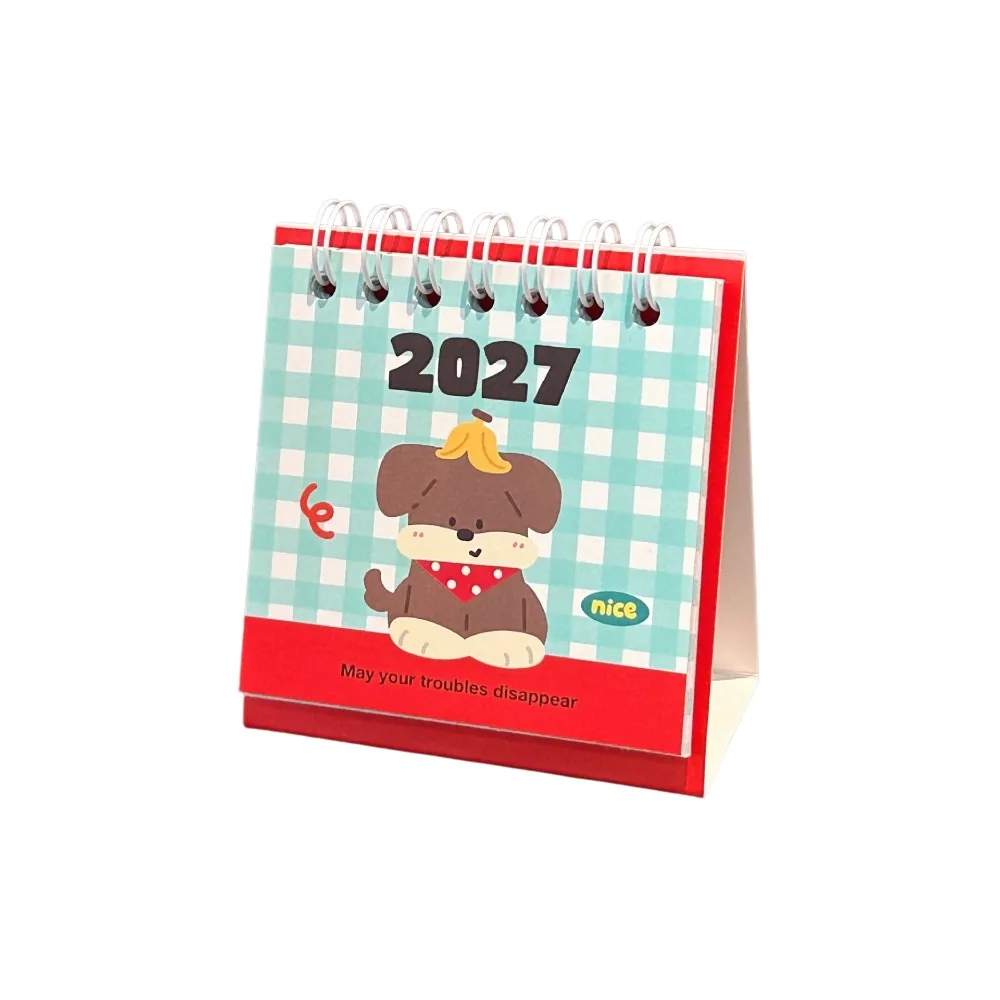 Paper Material 2027 Mini Desk Calendar Animal Puppy Portable Design 2027 Flip Calendar Creative Sheep Lamb Pocket Calendar