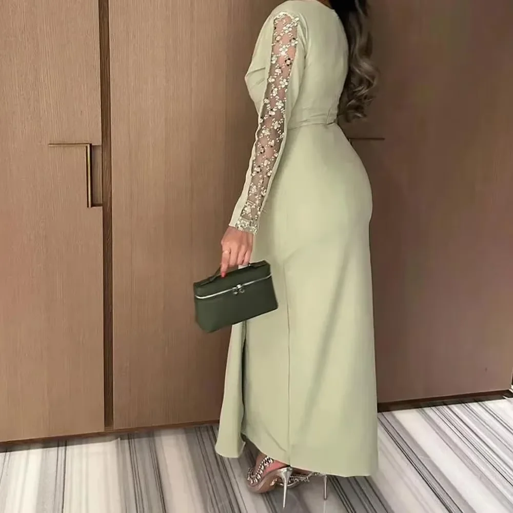 Maßgeschneiderte Ballkleider, exquisit, hochwertig, formelles Jersey-Muster, Falten, A-Linie, Midi-Kleider, passend zu modernen Modestilen