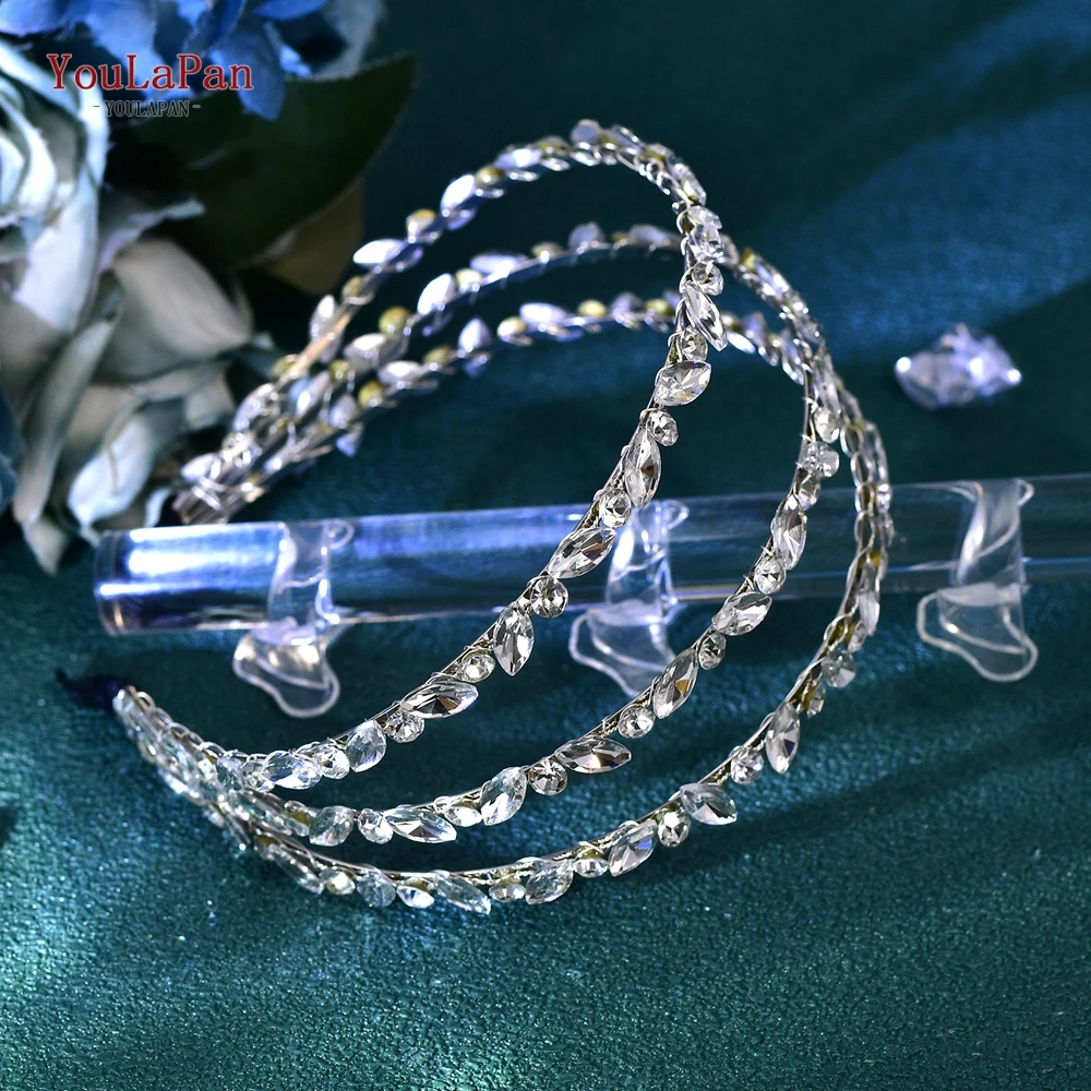 YouLaPan Funkelnden Frauen Haar Hoop Drei Schicht Voller Strass Stirnband Elegante Breite Kopfbedeckung Mädchen Täglichen Haar Zubehör HP579