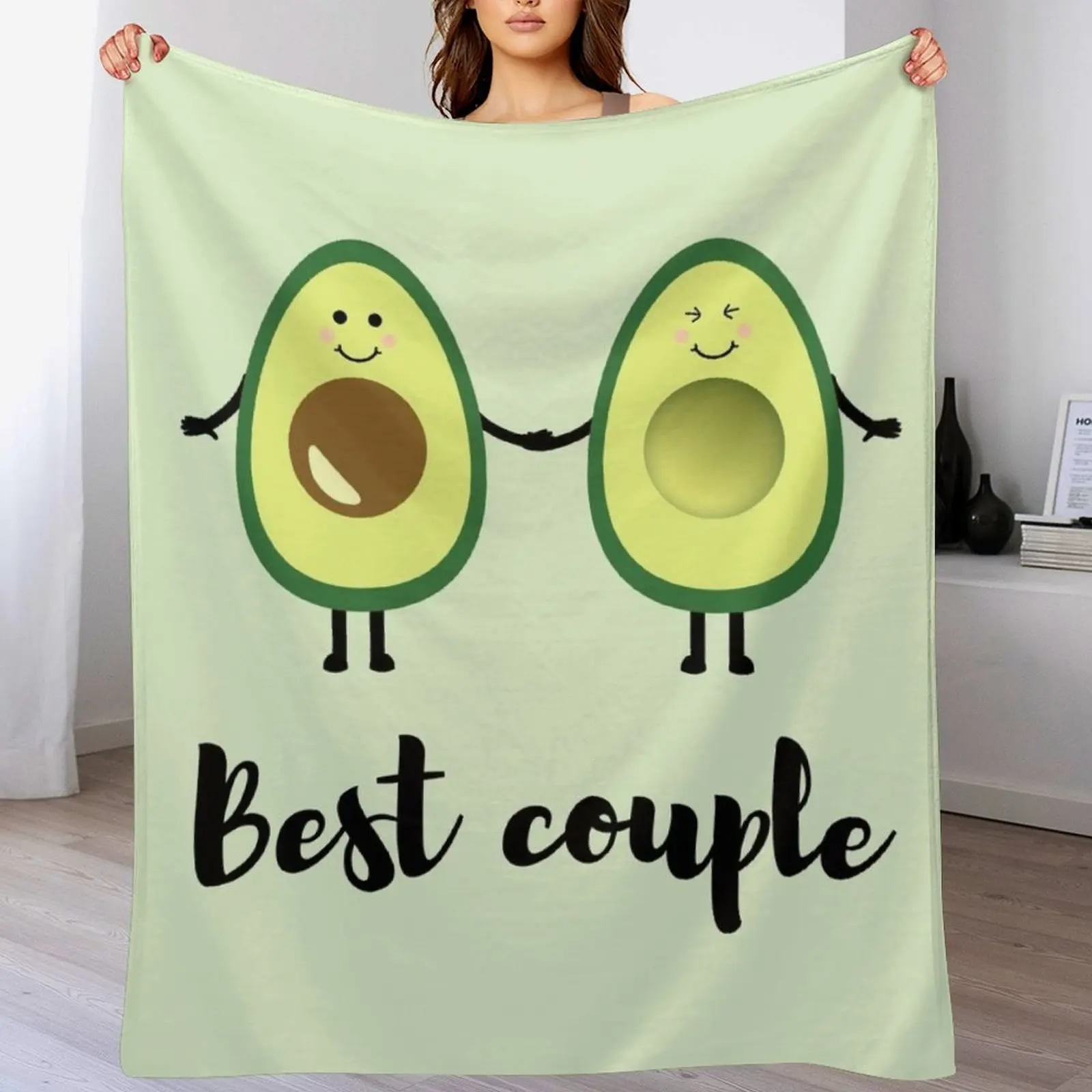 La mejor pareja, diseño de ilustración de aguacate, manta, camas de invierno, saco de dormir, mantas grandes suaves para bebé