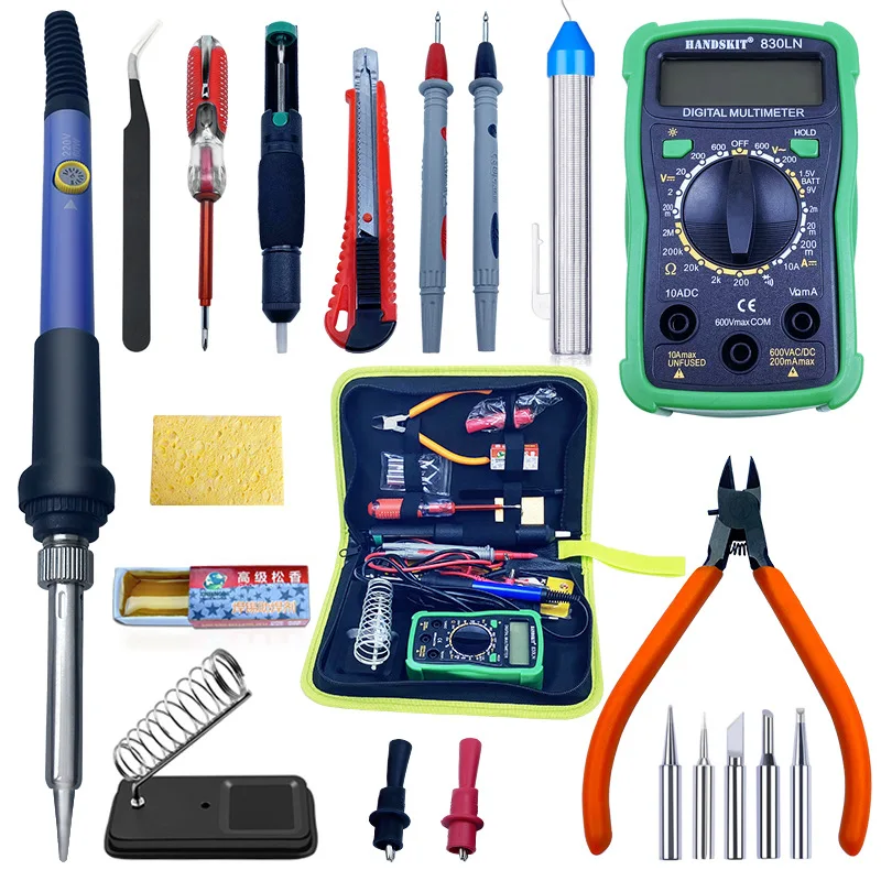 

Multimeter electric soldering iron set adjustable temperature pyrography pen 220V internal heating 60W soldering pen