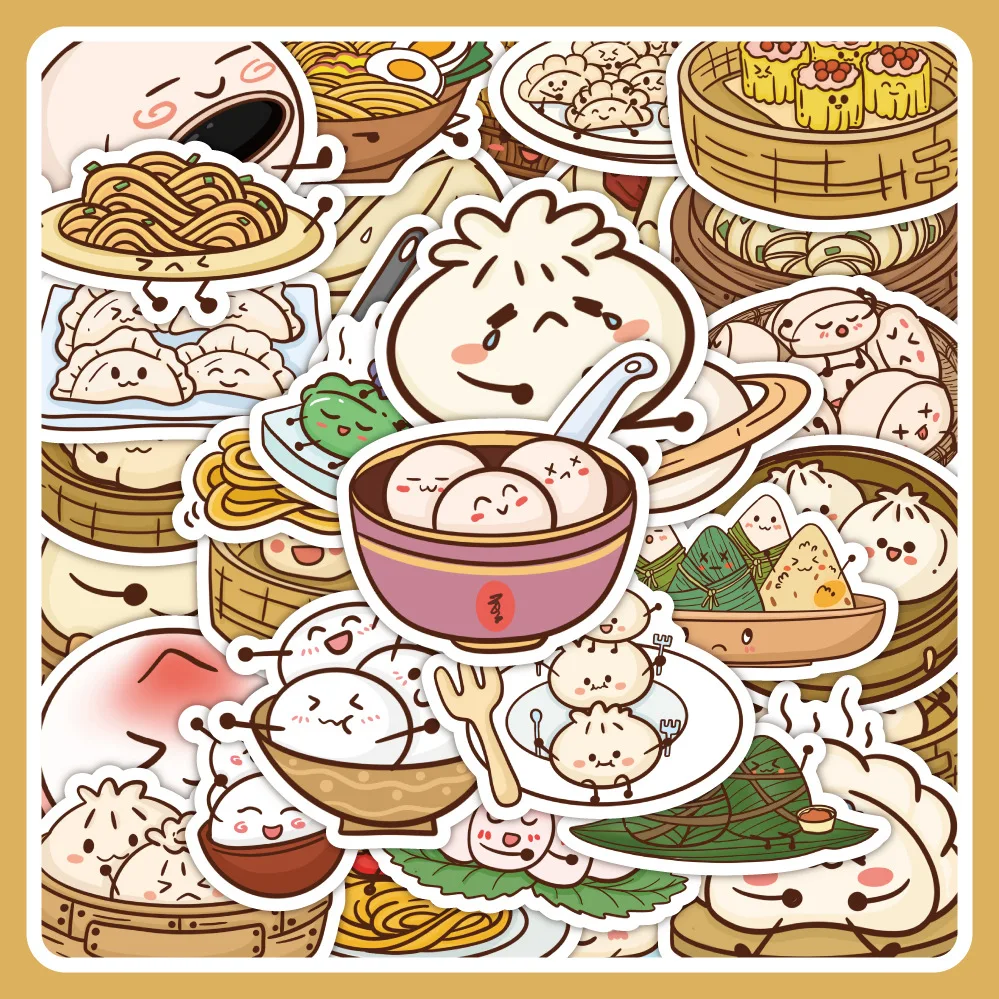 10/30/50Pcs Chinese noodle cartoon sticker laptop suitcase guitar Stationery toy decoration label painting