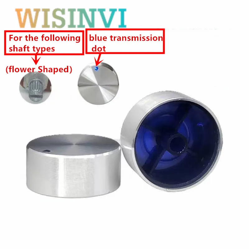 2PCS 35X15mm Aluminum plastic light transmission knob Flower shaft potentiometer knob Amplifier volume knob cap inner Hole 6MM