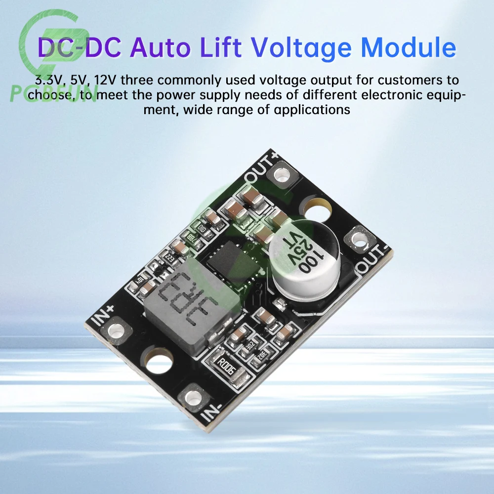 DC-DC Auto Lift Module Wide Voltage 3-20V Input to 3.3V/5V/12V Li-ion Battery Power Management Module Maximum 3.5A