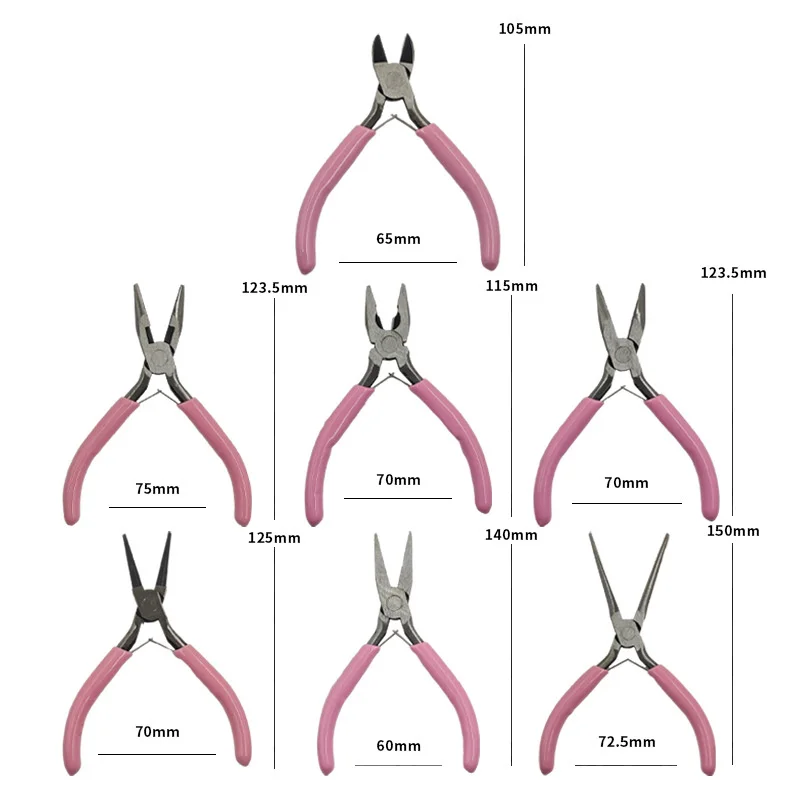 Mini Pliers Diagonal Round Bent Needle Nose Handcraft Beading Insulated Cutter Pliers For Jewelry Making Ideal Diy Manual Tools