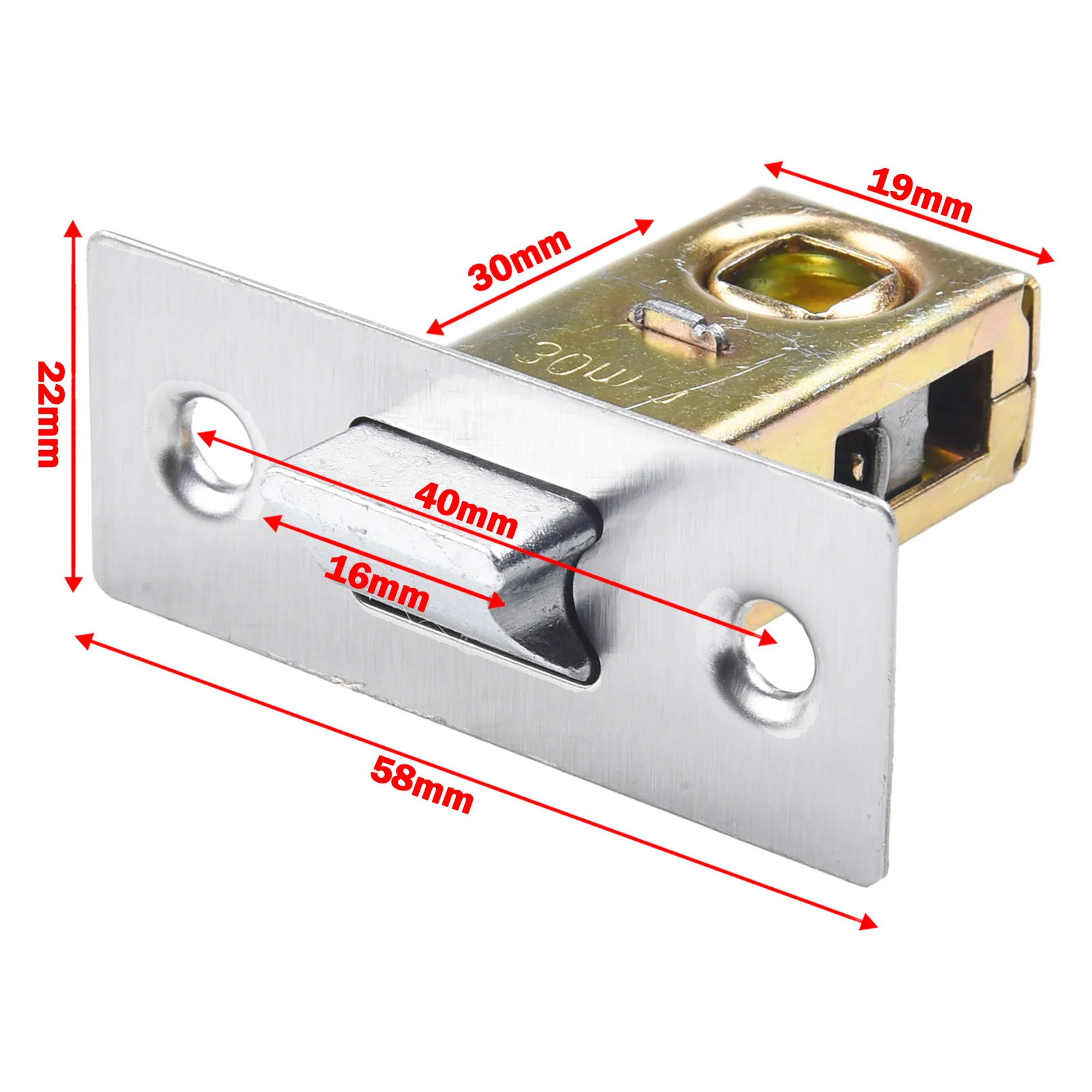 Flat Tongue Lock Mortice Tubular Latch 30/35/40/45mm Stainless Steel Internal Door Bolt Facility Sprung Catch Toilet Hardware