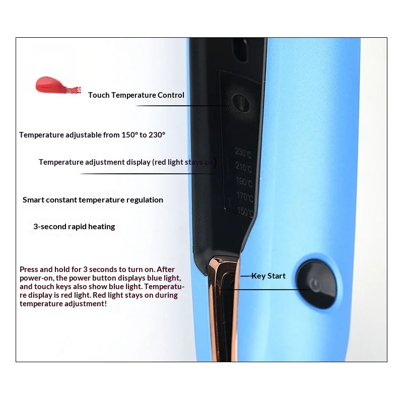 DePai (Derong) Genuine Hair-Friendly Hair Straightener NST Nano-Silk-Texture Dual-Use Flat Iron Straightening Curling Digital