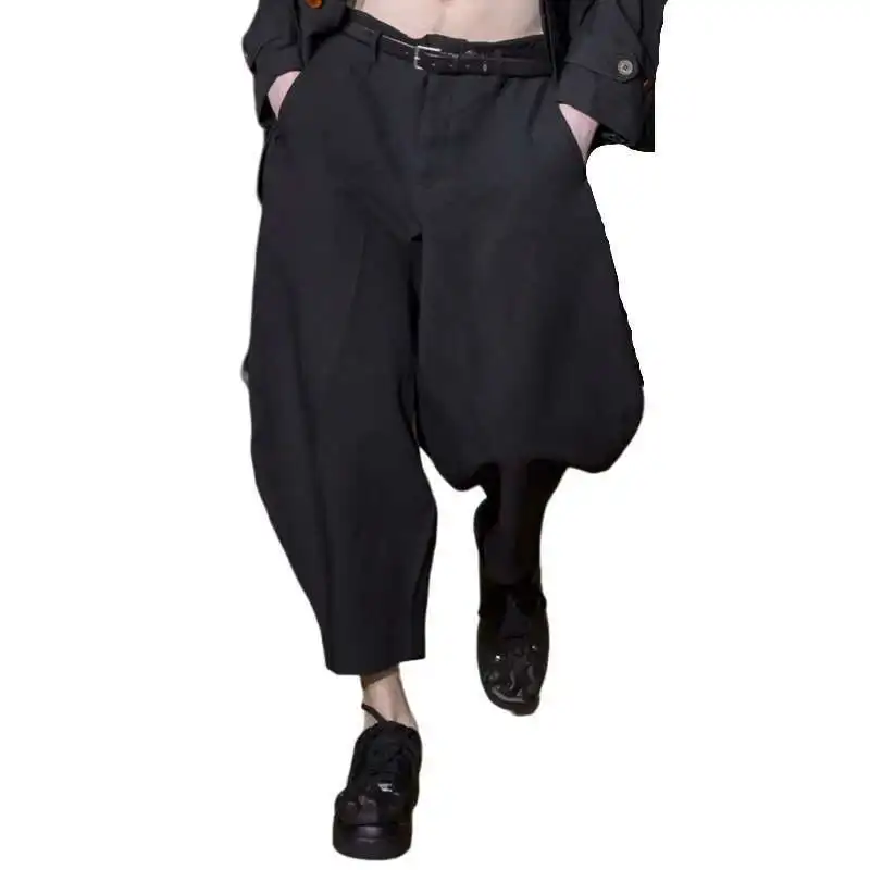 Product And Summer Men's American High New Spring 2025 European End Custom Simple Popular Solid Color Double Big Pocket Long