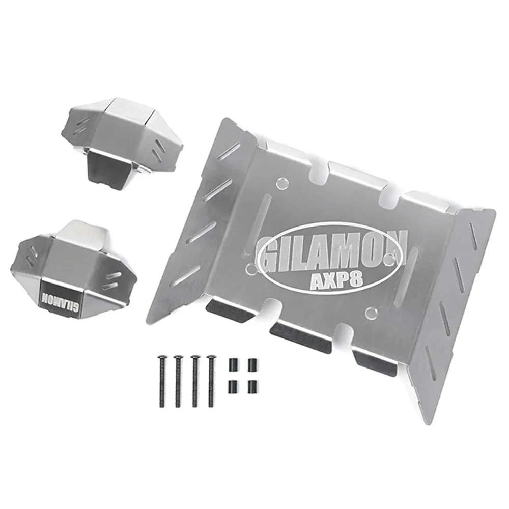 Metall-Edelstahl-Chassispanzerung, Kollisionsschutz-Unterfahrschutz für Axial 1/8 AXP8 Gilamon 2.2 4X4 RTR Trail Buggy AXI-1207