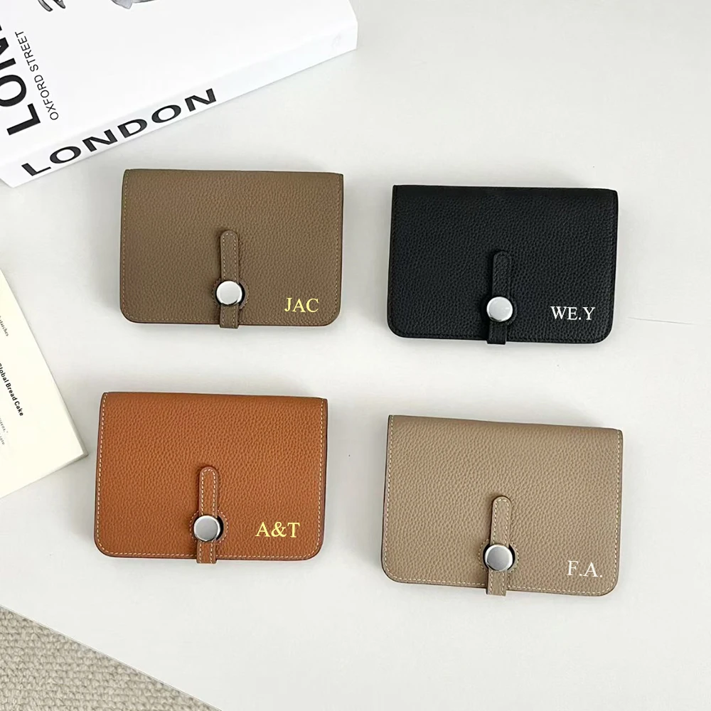 Genuine Leather Lady Travel Passport Wallet Custom Letters Luxury Design Card Money Pocket Bag Personalize Name Gift Men Purse