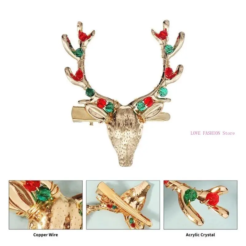 Kerstthema rendier Barrette Holiday Vier kersthoofdband voor volwassen Y166