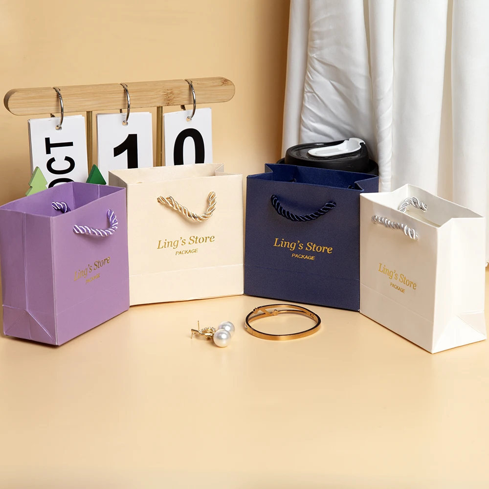 

20/50/100 шт. шикарный индивидуальный логотип, ювелирная бумага, сумка-тоут с ручкой, маленькая подарочная упаковка, сумка для покупок, конфеты, косметический органайзер для конфет, сумка