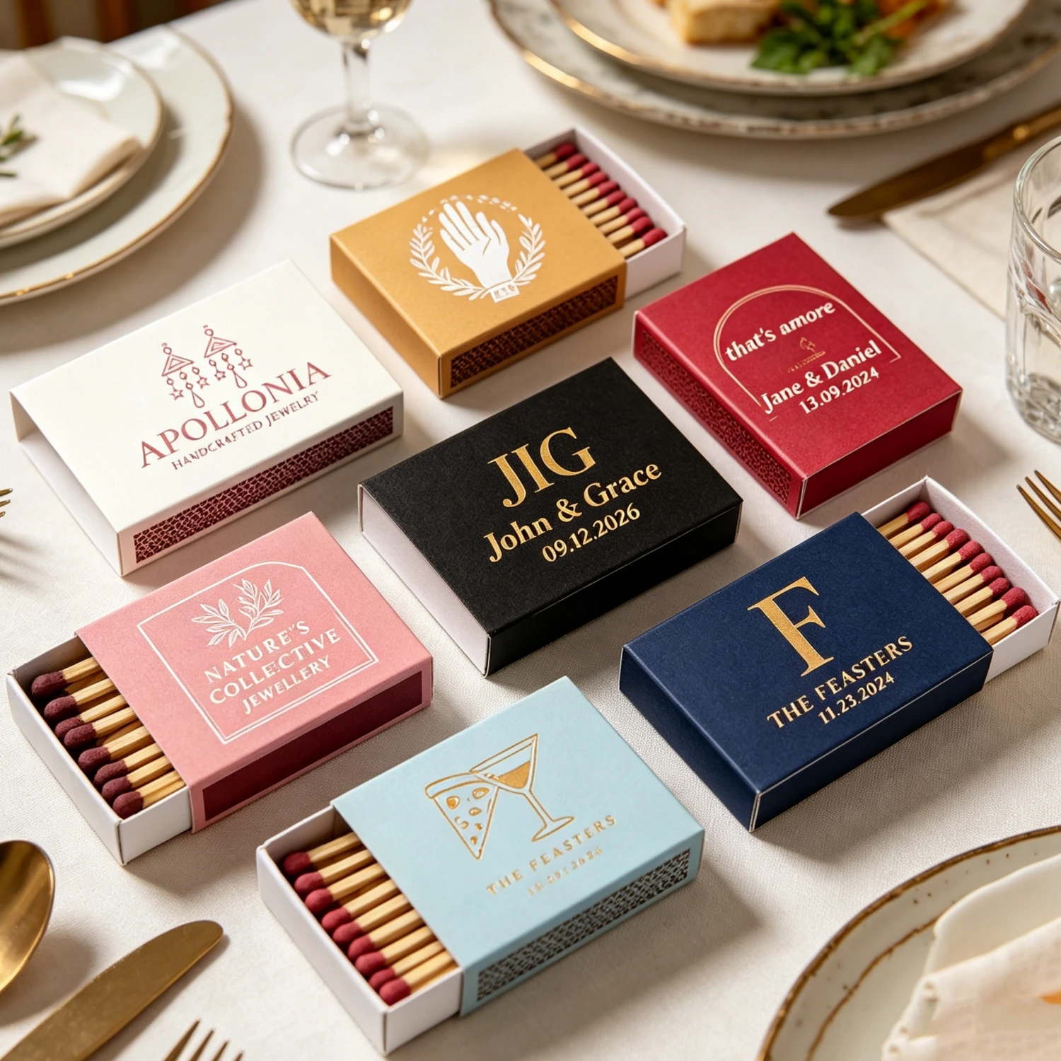 

Personalized Wedding Table Centerpiece Matches Boxes, Custom Decorative Matchboxes, Event Supplies for Wedding