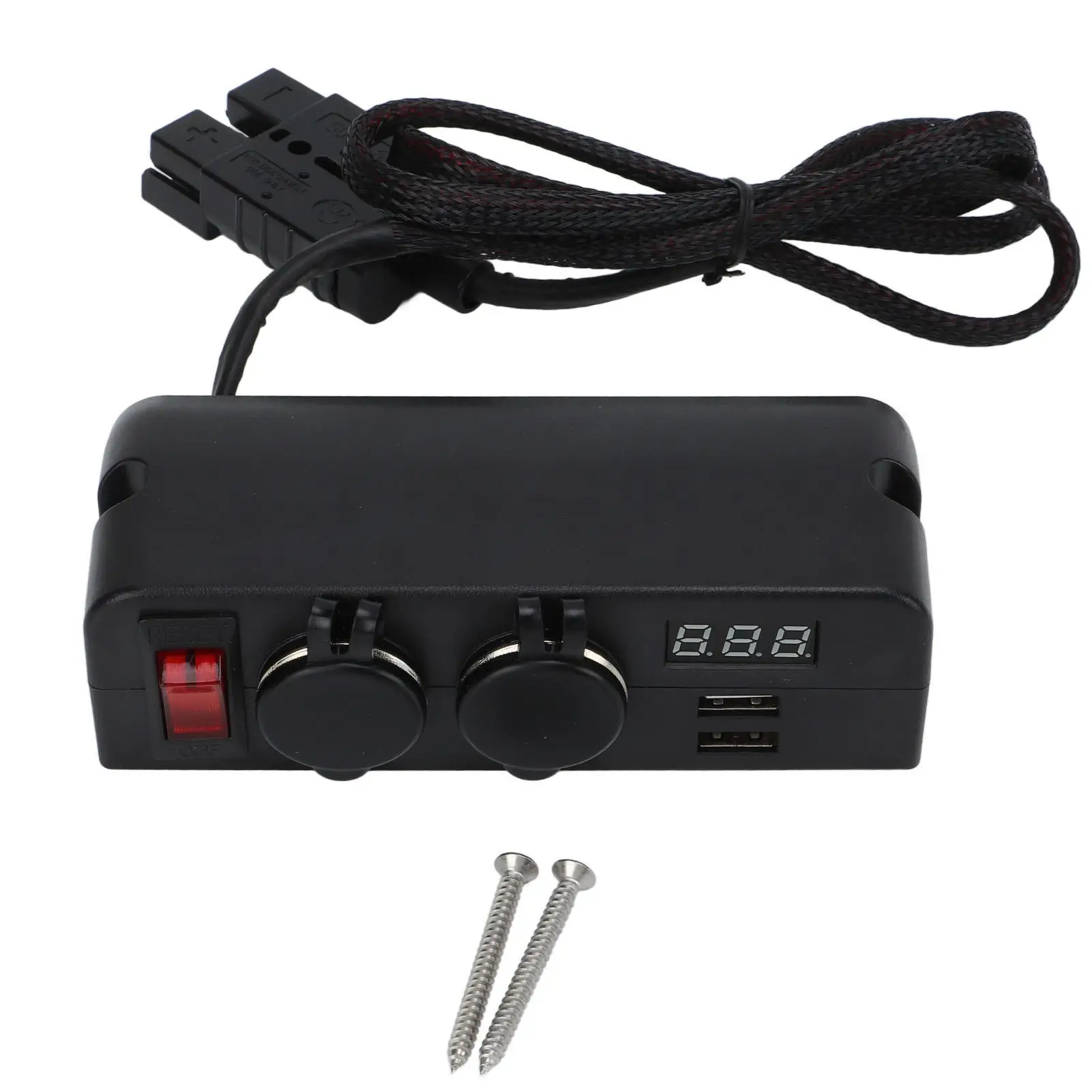 

Car Adapter Power Supply Battery Adaptor 5V 1A Easy Installation Practical Voltage Digital Display Heavy Duty for cars