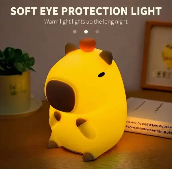 Ins wind Capibala night light creative bedside with regularly turn off the lights charging LED table lamp.