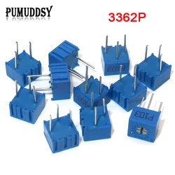 10 Uds 3362P serie resistencia 101 201 501 102 202 502 103 Trimpo potenciómetro recortador 3362 500R 1K 2K 5K 10K 20K 50K 100K 2M