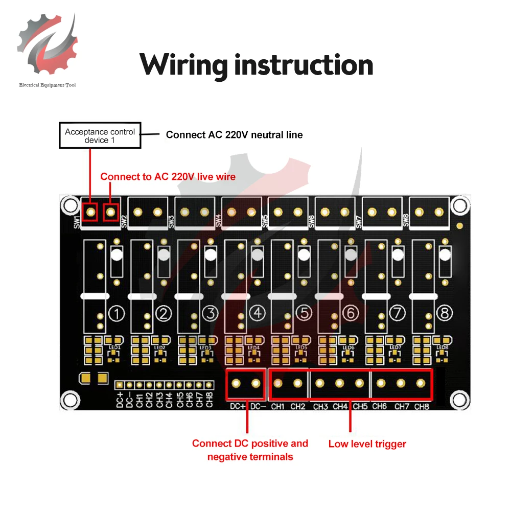 4 6 8 Channel DC 5V Solid State Relay Module AC 250V 2A Low Level SSR Relay Board Circuit Control Switch With Fuse for Arduino